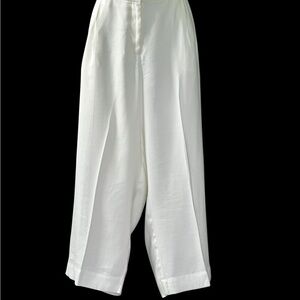 Calvin Klein Ivory Wide-Leg Trousers